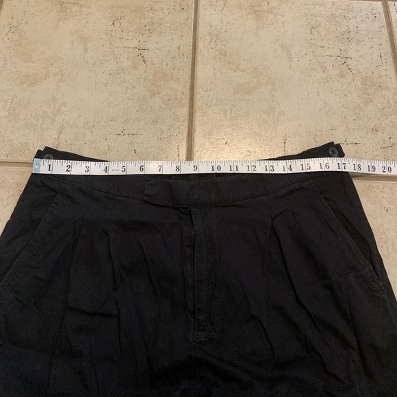 💜 Classic Black Cotton Flat-Front Trousers / Chinos - Large - Picture 4 of 7